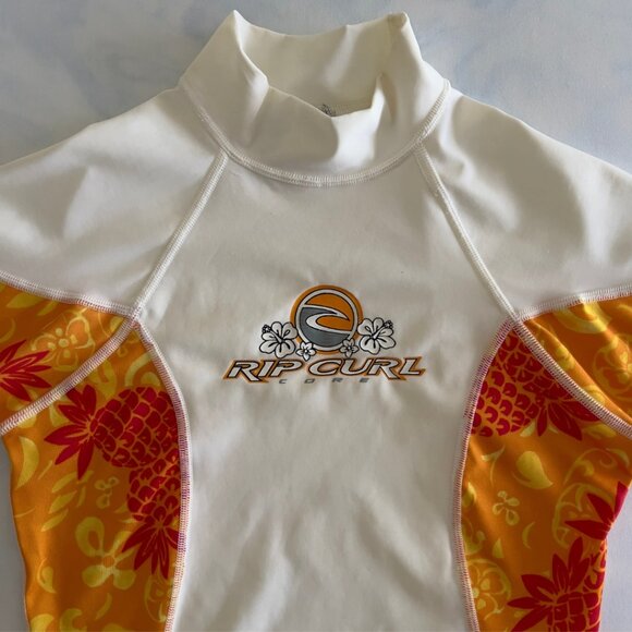 Rip Curl Vintage Surf Swim Tropical Pineapple Tee Shirt Rash Guard - Picture 4 of 8
